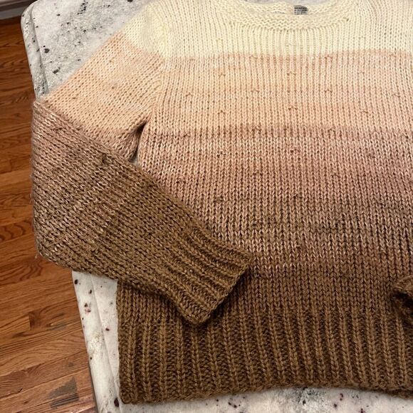 Vintage Christopher Shannon Neutral Ombré acrylic Sweater sz M - Picture 2 of 4